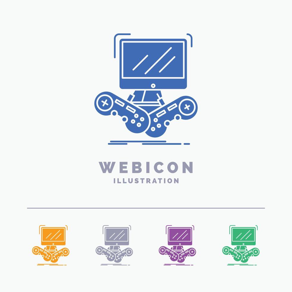 Game. gaming. internet. multiplayer. online 5 Color Glyph Web Icon Template isolated on white. Vector illustration