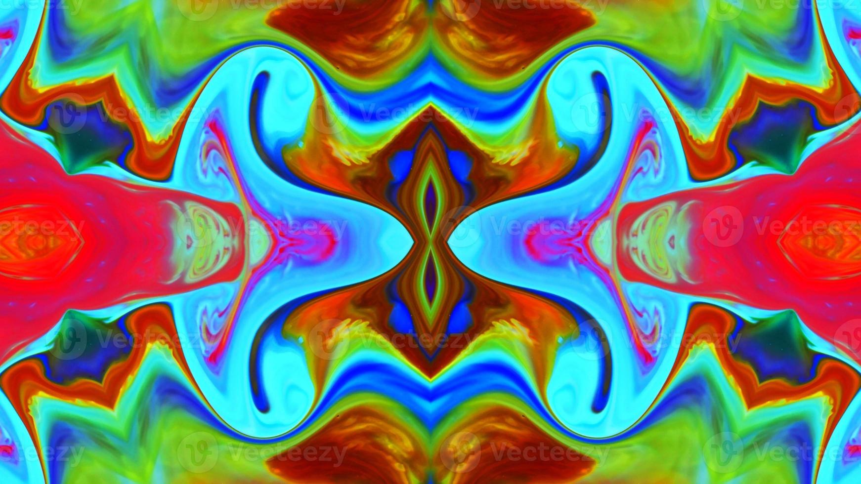 Wonderful Kaleidoscope Backgrounds Created From Colorful Ink Paint Spread photo