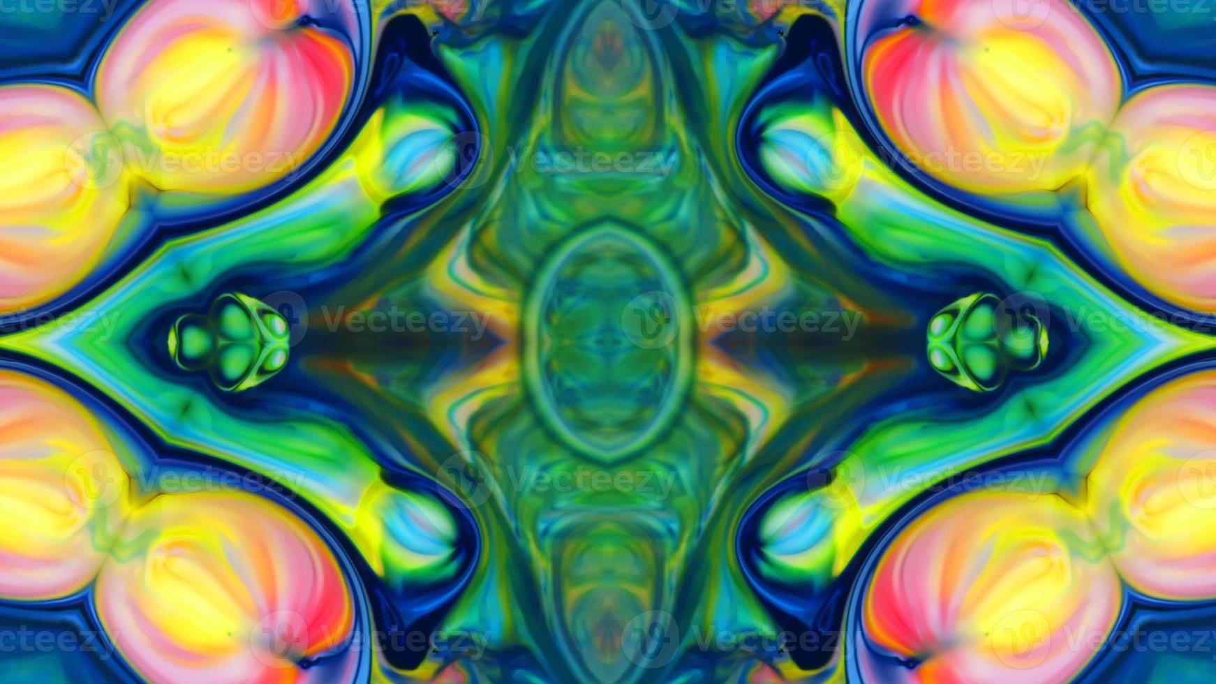Wonderful Kaleidoscope Backgrounds Created From Colorful Ink Paint Spread photo