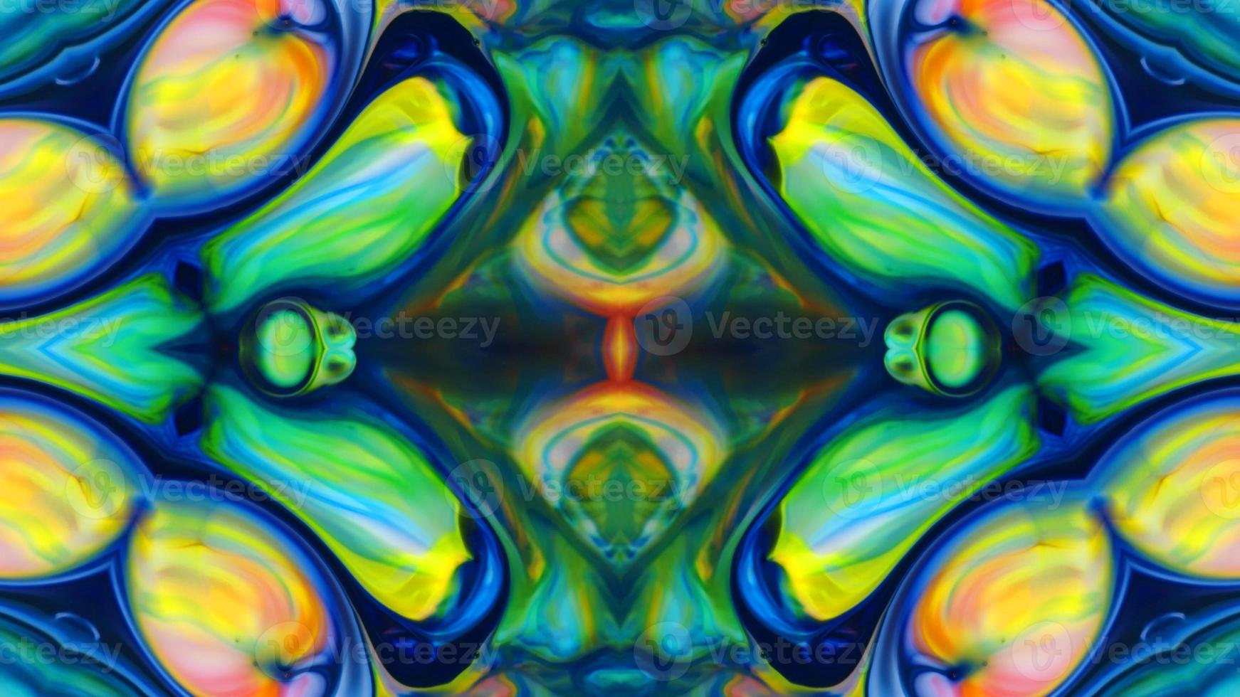 Wonderful Kaleidoscope Backgrounds Created From Colorful Ink Paint Spread photo