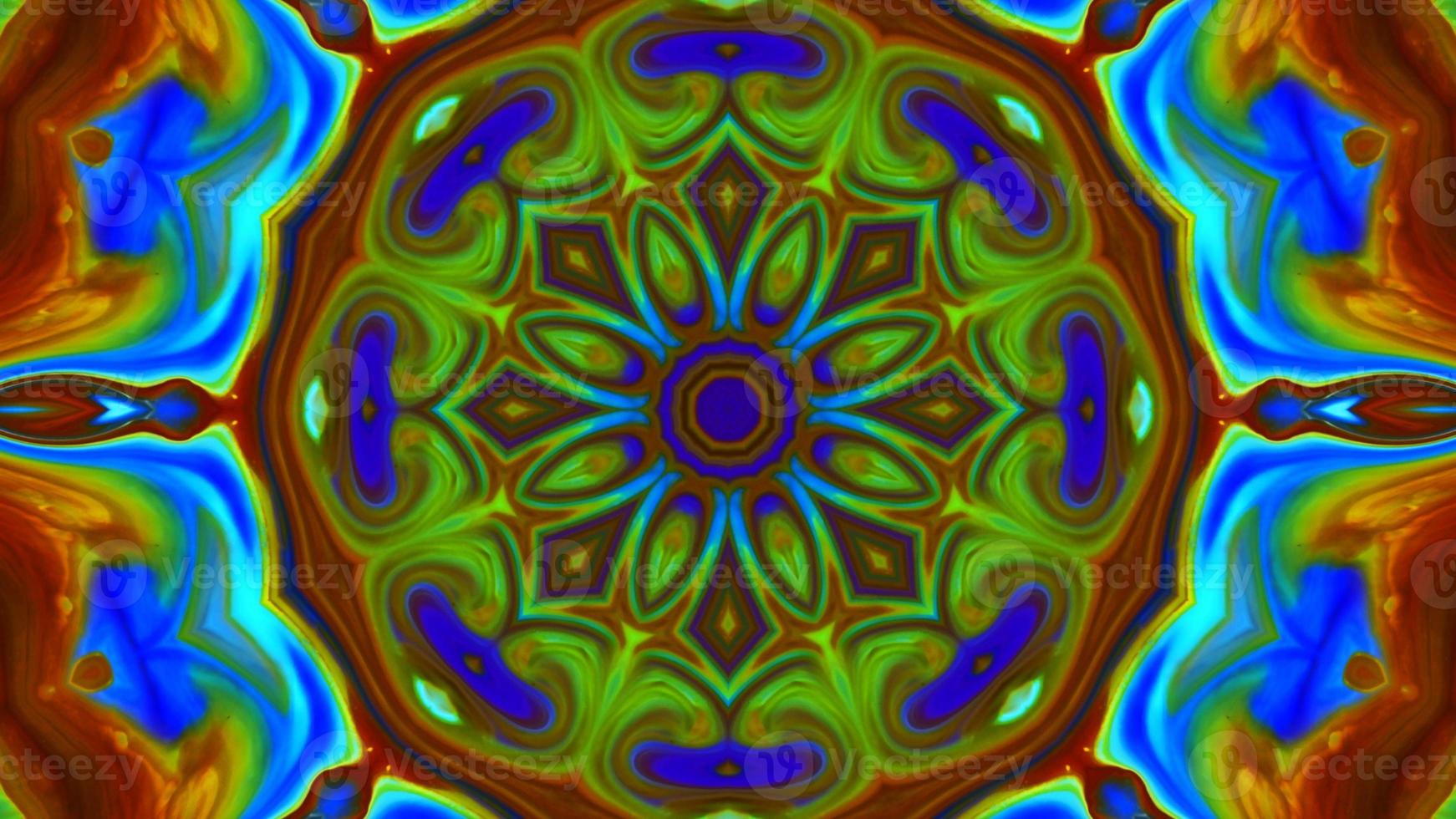 Wonderful Kaleidoscope Backgrounds Created From Colorful Ink Paint Spread photo