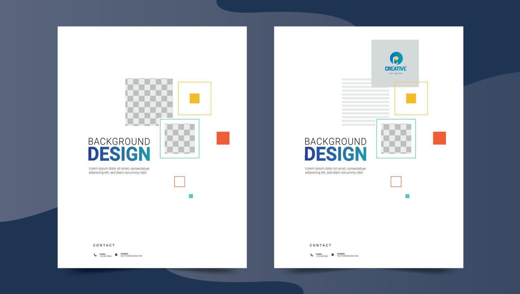 Brochure, poster, flyer, pamphlet, magazine, cover design with space for photo background, vector illustration template in A4 size Free Vector