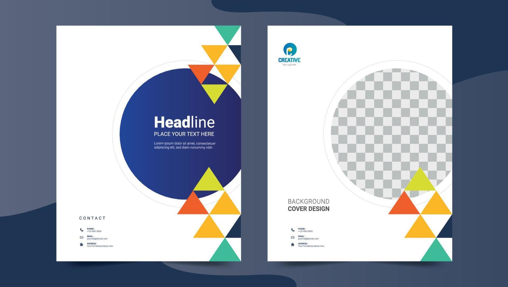 Brochure, poster, flyer, pamphlet, magazine, cover design with space for photo background, vector illustration template in A4 size Free Vector