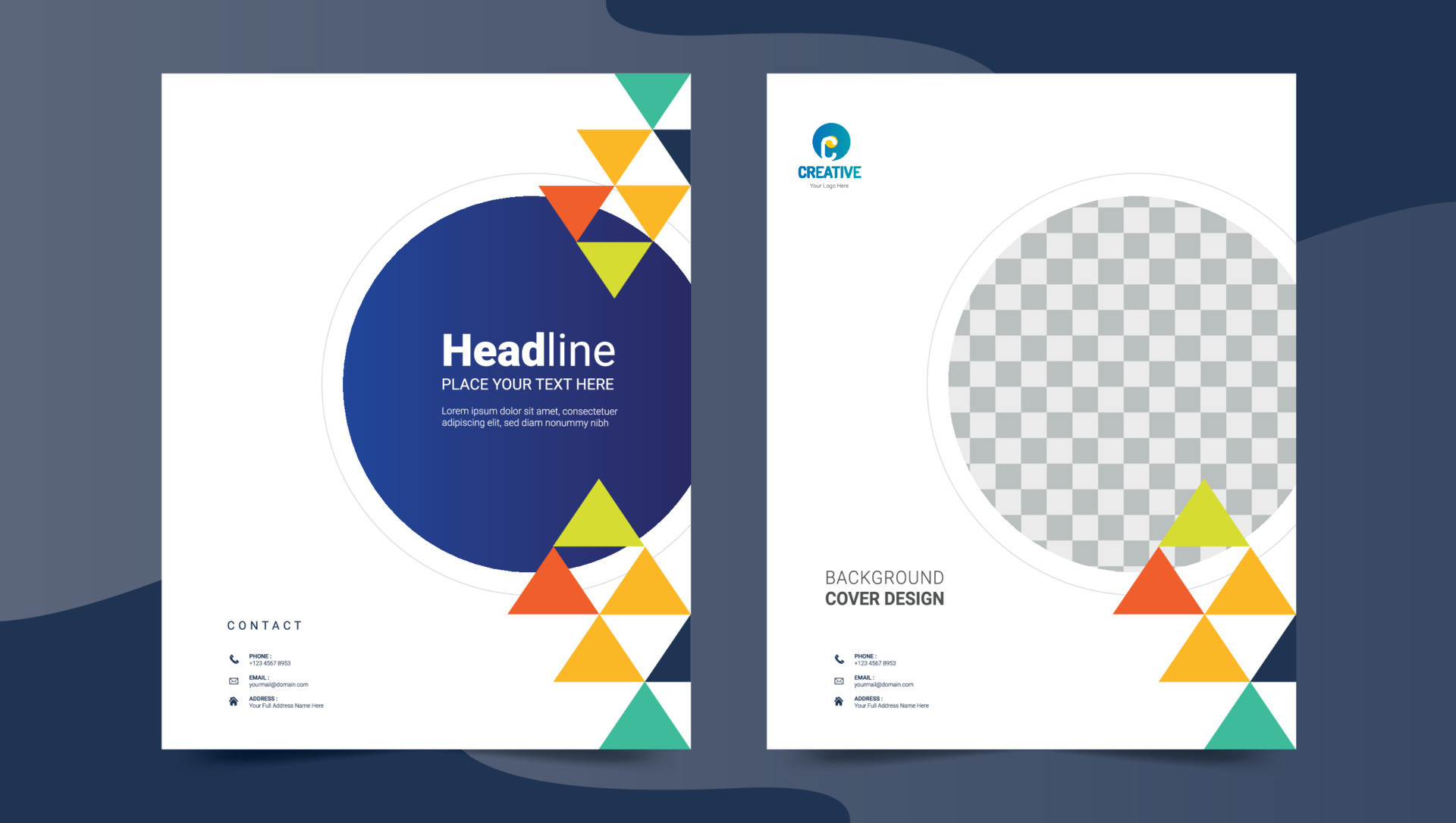 Brochure, poster, flyer, pamphlet, magazine, cover design with space