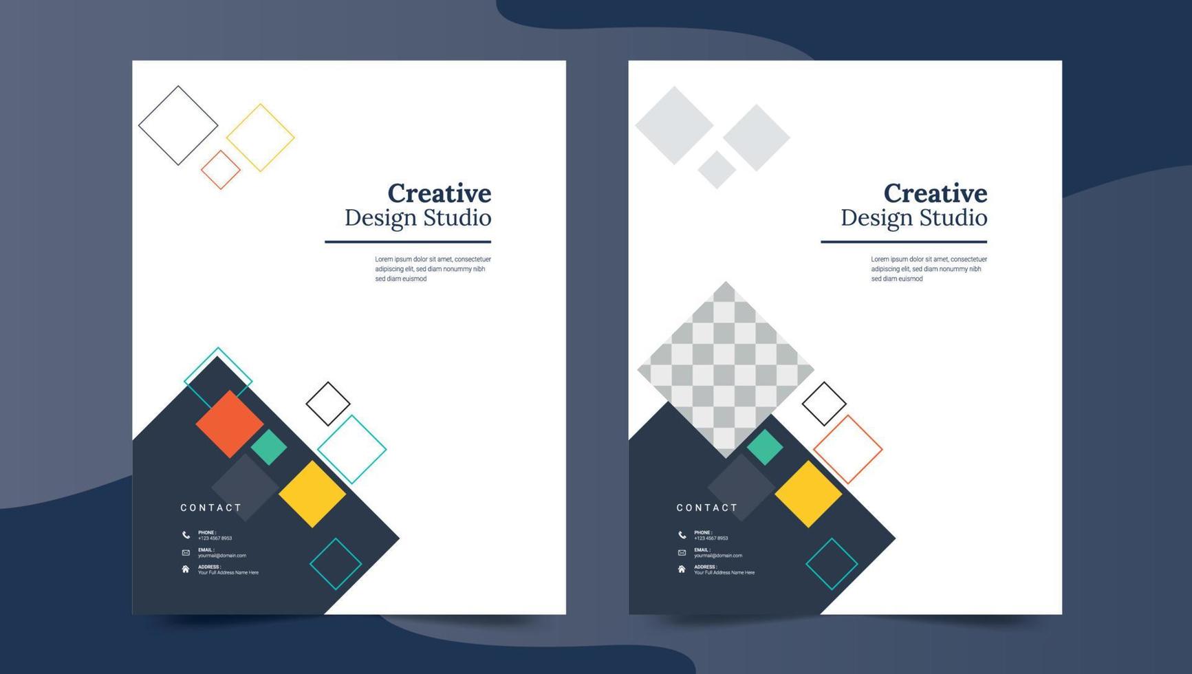 Brochure, poster, flyer, pamphlet, magazine, cover design with space for photo background, vector illustration template in A4 size Free Vector