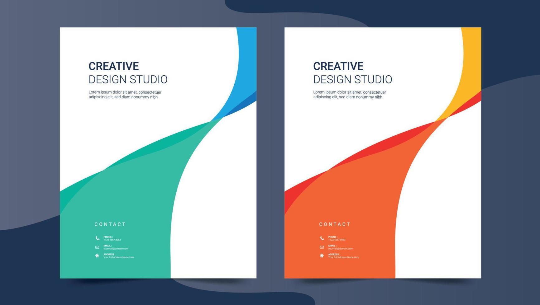 Brochure, poster, flyer, pamphlet, magazine, cover design with space for photo background, vector illustration template in A4 size Free Vector