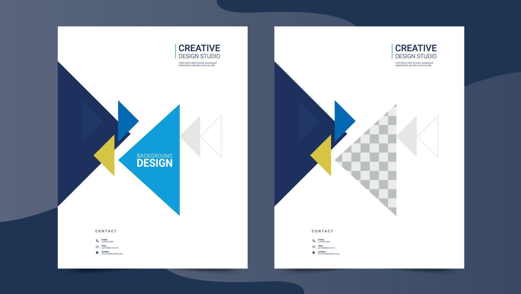 Brochure, poster, flyer, pamphlet, magazine, cover design with space for photo background, vector illustration template in A4 size Free Vector