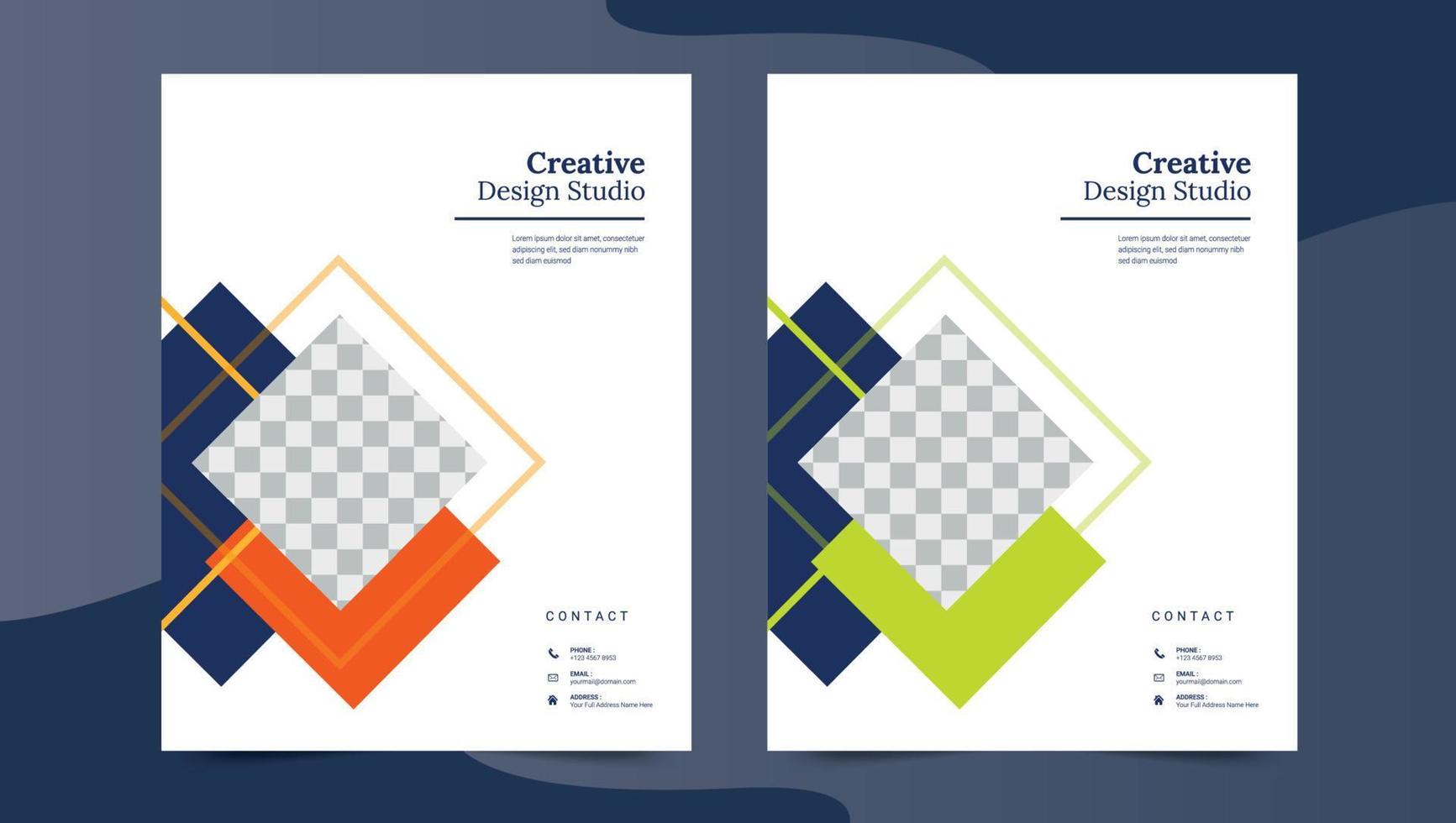 Brochure, poster, flyer, pamphlet, magazine, cover design with space for photo background, vector illustration template in A4 size Free Vector