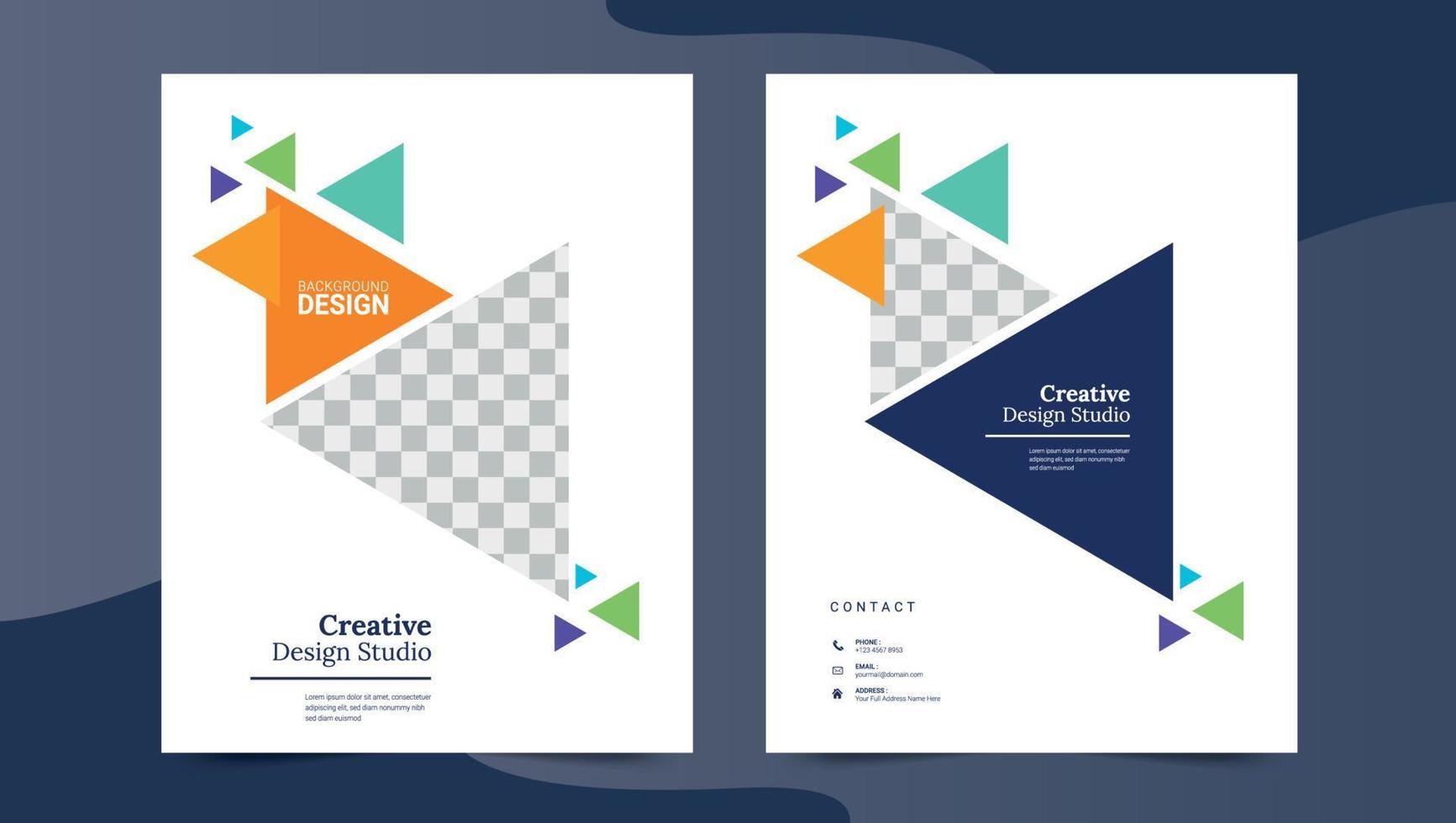 Brochure, poster, flyer, pamphlet, magazine, cover design with space for photo background, vector illustration template in A4 size Free Vector