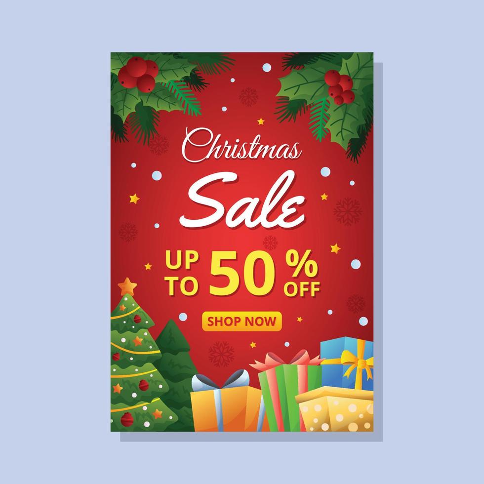 Christmas Sale Poster Template vector