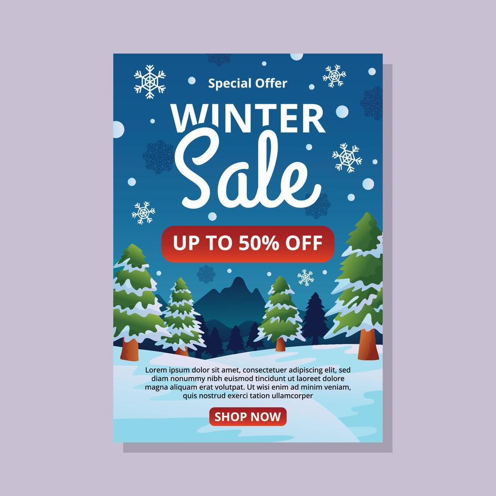 Winter Sale Poster vector