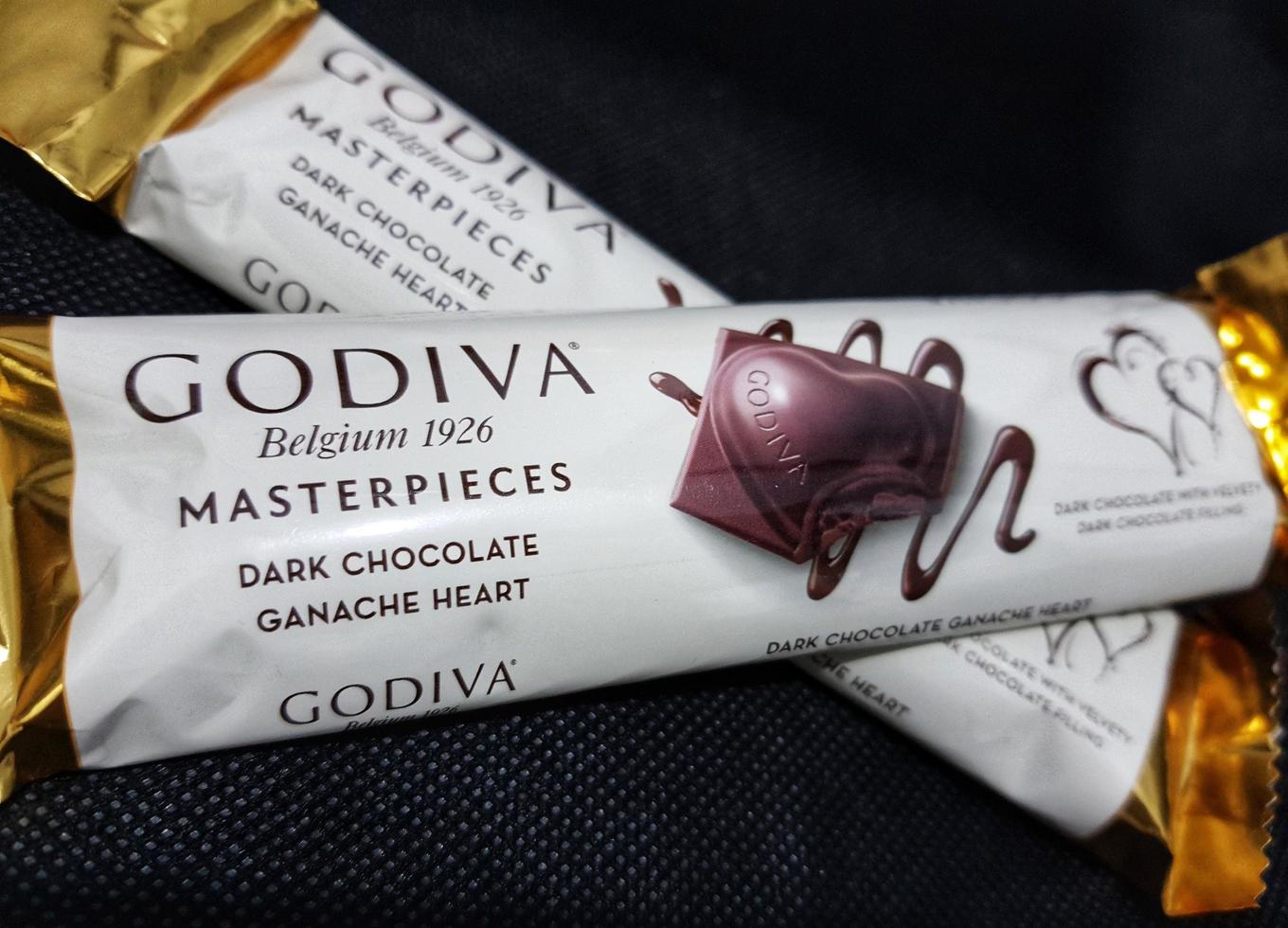 Turkey on July 2022. Godiva Chocolate Masterpieces Dark Chocolate Ganache Heart. 12797622 Stock