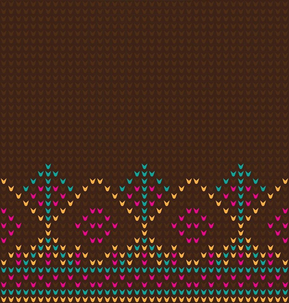 Geometric ethnic pattern. Design for Saree, Patola, Sari, Dupatta, Vyshyvanka, rushnyk, dupatta, Clothing, fabric, batik, Knitwear, Embroidery, Ikkat, Pixel pattern. Traditional Design. vector