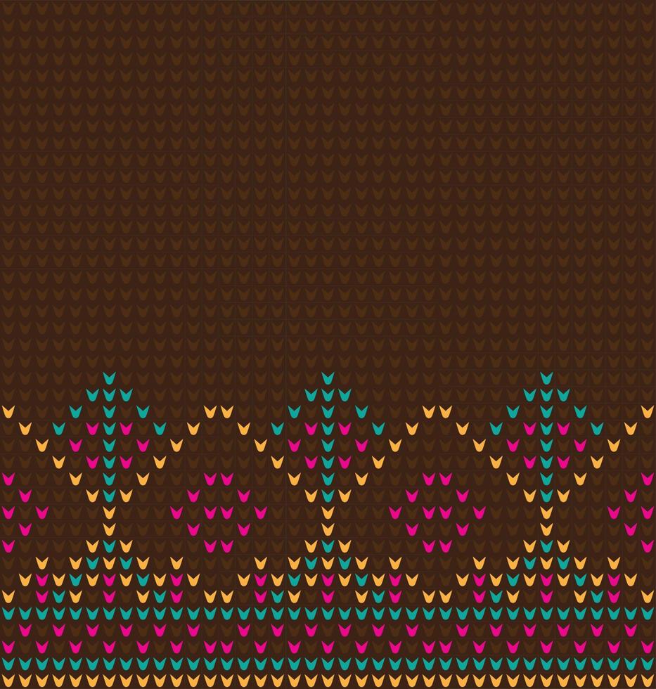 patrón étnico geométrico. diseño para saree, patola, sari, dupatta, vyshyvanka, rushnyk, dupatta, ropa, tela, batik, prendas de punto, bordado, ikkat, patrón de píxeles. diseño tradicional. vector