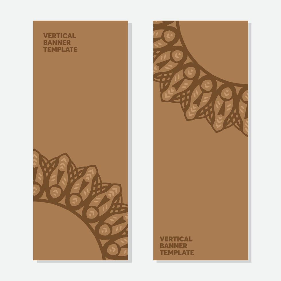 vertical banner collection with minimalist style and vintage ornament vector