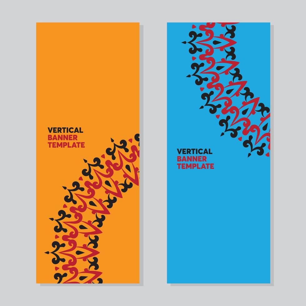 vertical banner collection with minimalist style and vintage ornament vector
