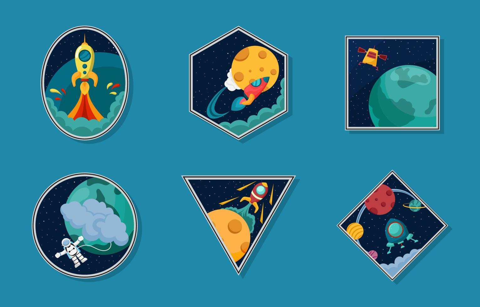 International Space Day Stickers Set 12797766 Vector Art at Vecteezy