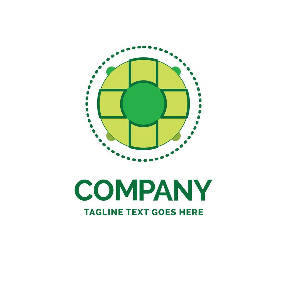 Help. life. lifebuoy. lifesaver. preserver Flat Business Logo template. Creative Green Brand Name Design. vector