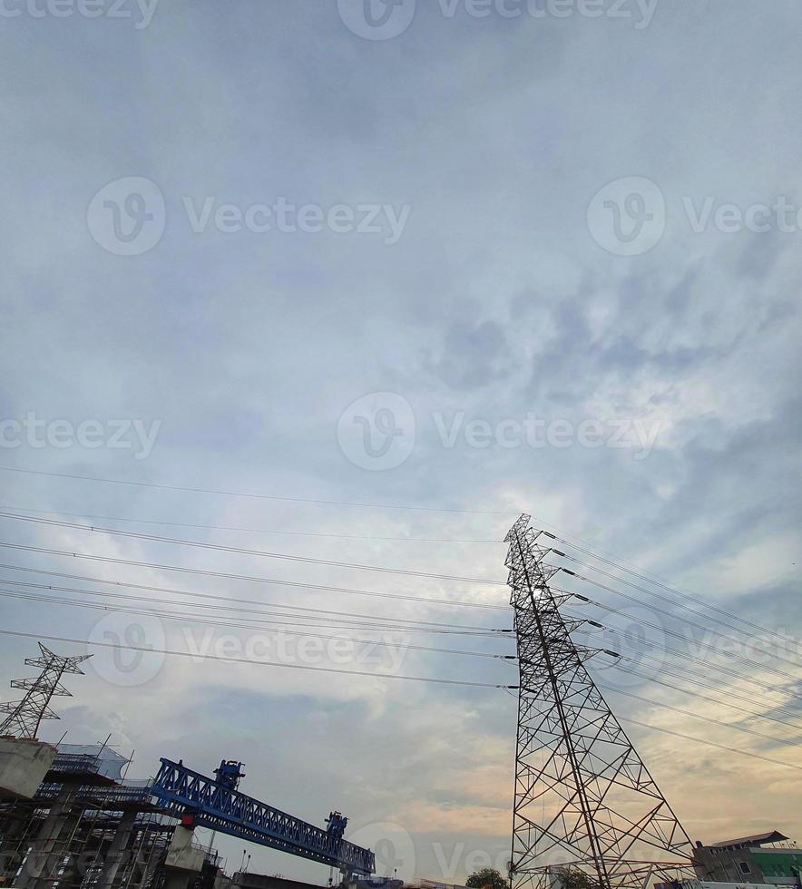 Extra High Voltage Air Line with a power of 500 kV which is intended to distribute electrical energy photo