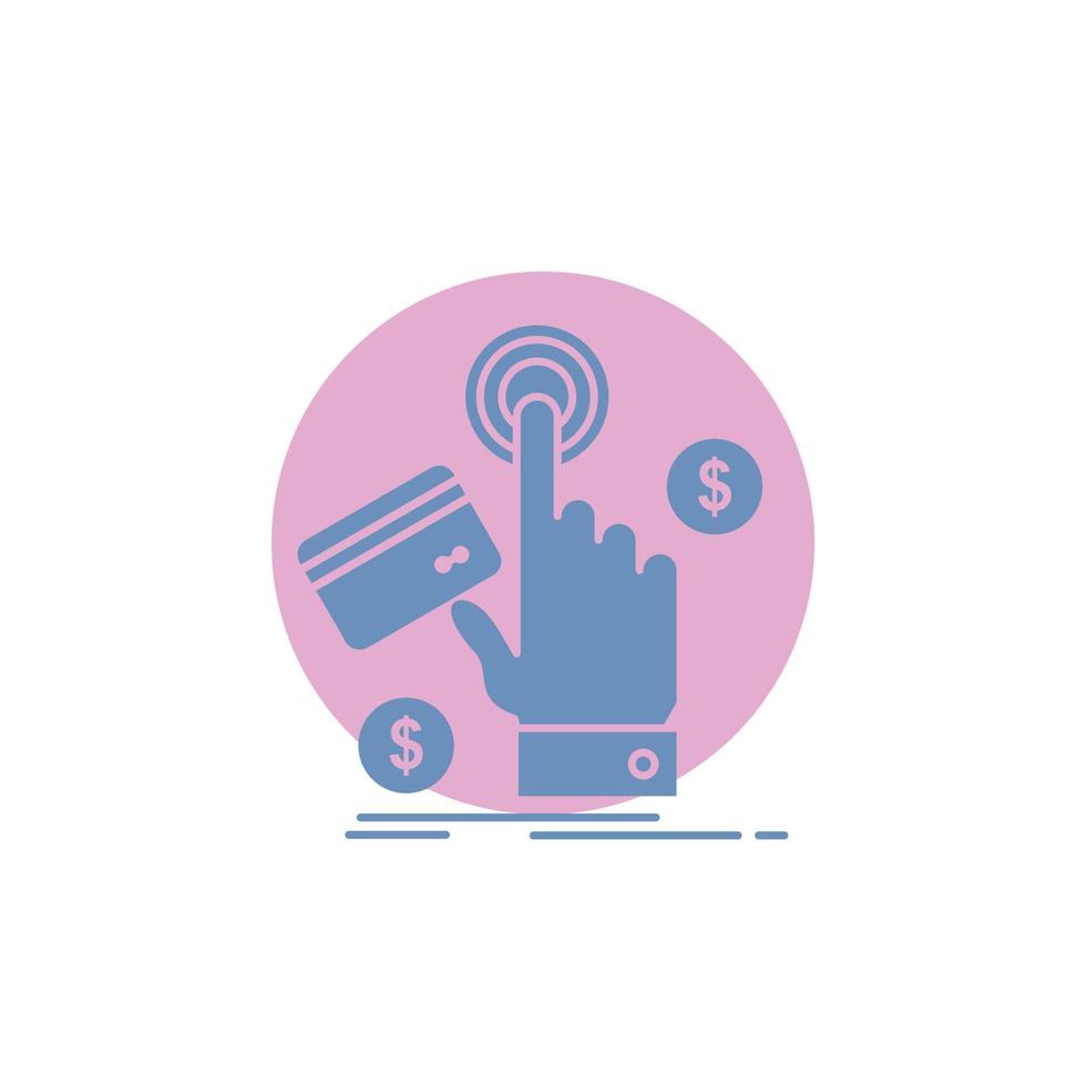 ppc. Click. pay. payment. web Glyph Icon. vector