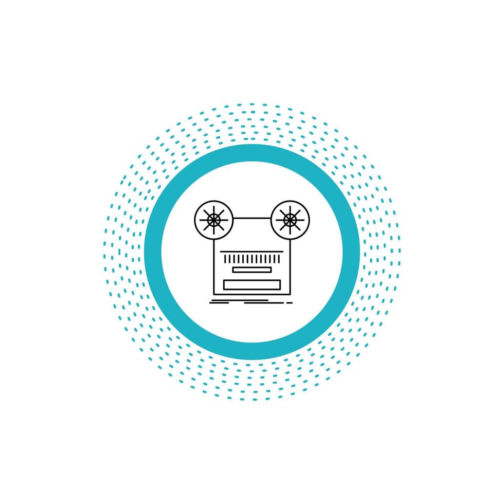Record. recording. retro. tape. music Line Icon. Vector isolated illustration