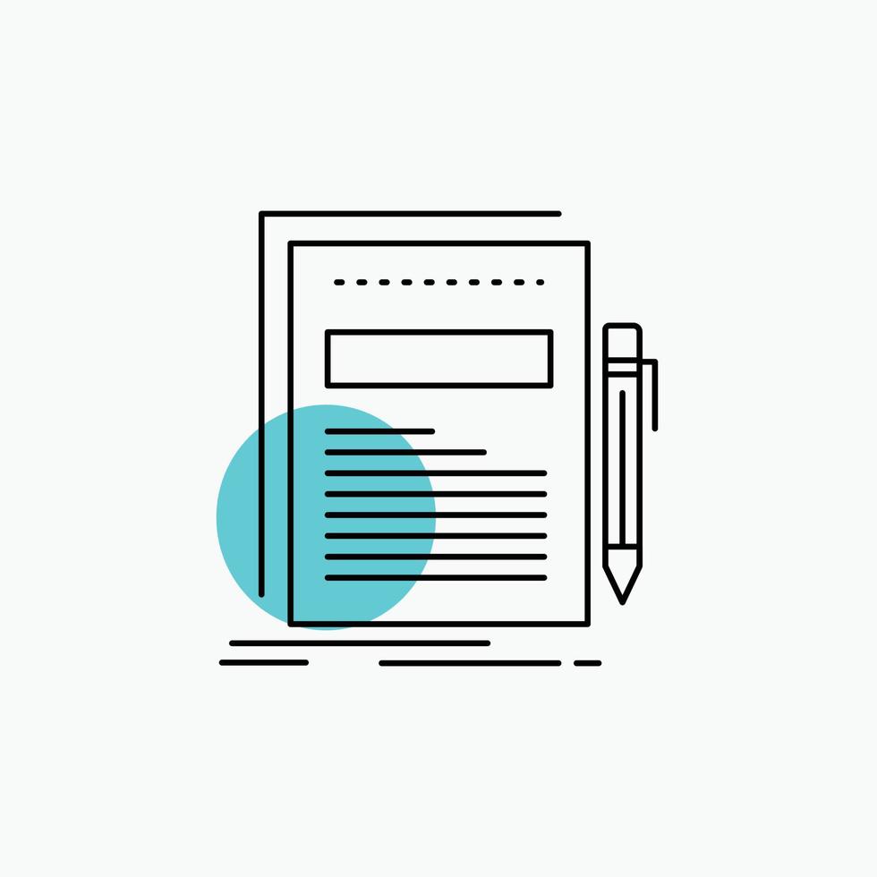 Business. document. file. paper. presentation Line Icon vector