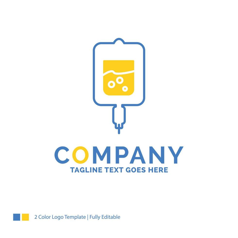 blood. test. sugar test. samples Blue Yellow Business Logo template. Creative Design Template Place for Tagline. vector