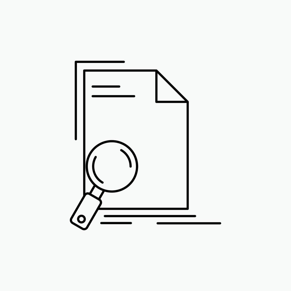 Analysis. document. file. find. page Line Icon. Vector isolated illustration