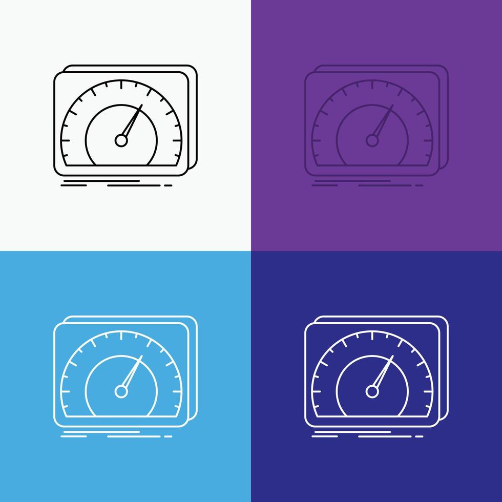 dashboard, device, speed, test, internet Icon Over Various Background. Line style design, designed for web and app. Eps 10 vector illustration