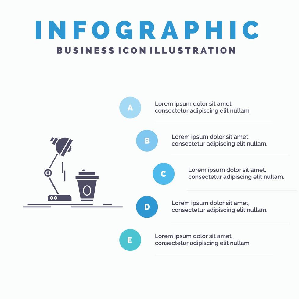 studio. design. coffee. lamp. flash Infographics Template for Website and Presentation. GLyph Gray icon with Blue infographic style vector illustration.