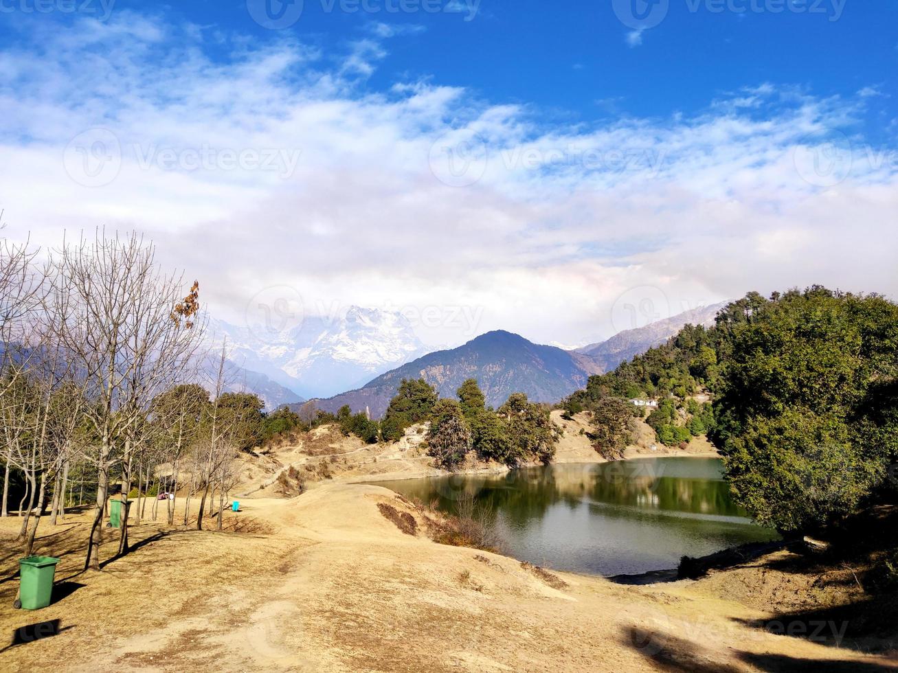 Scenic view of Lake and mountains against Sky photo