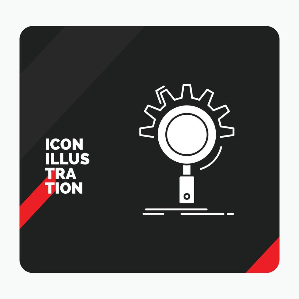 Red and Black Creative presentation Background for seo, search, optimization, process, setting Glyph Icon vector