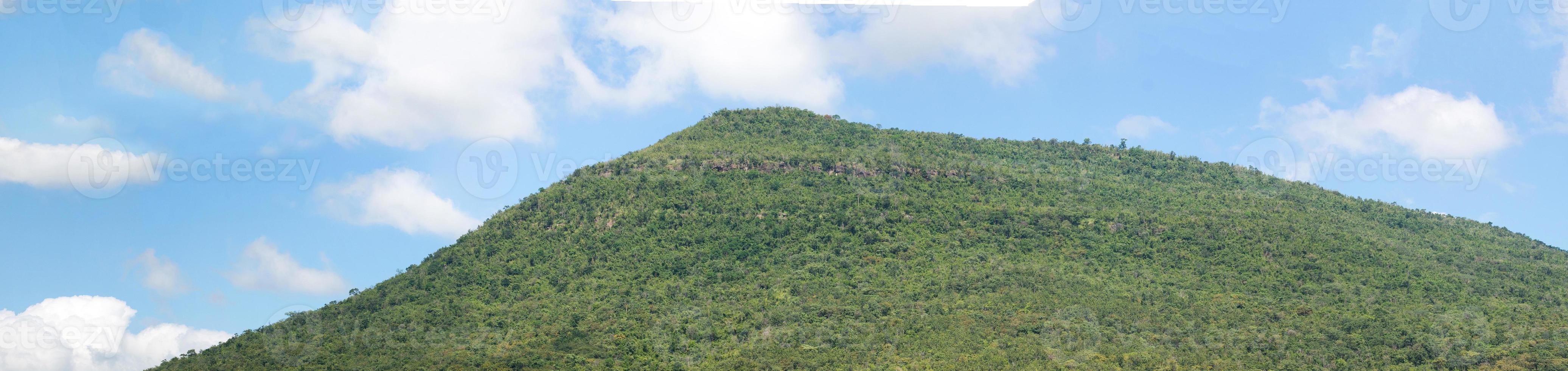 Great mountain views on the bright sky background photo