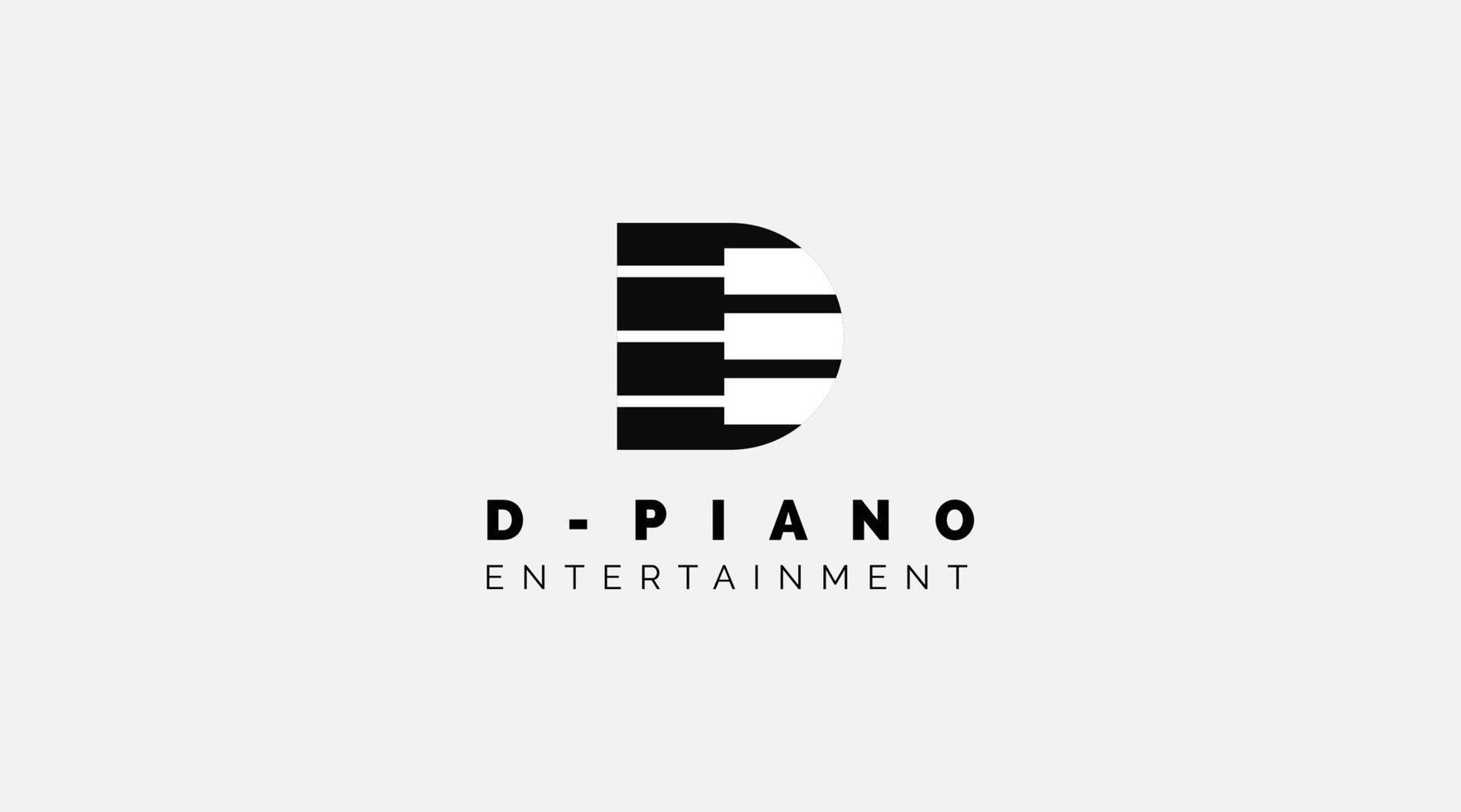 plantilla de diseño de logotipo de piano letra d vector