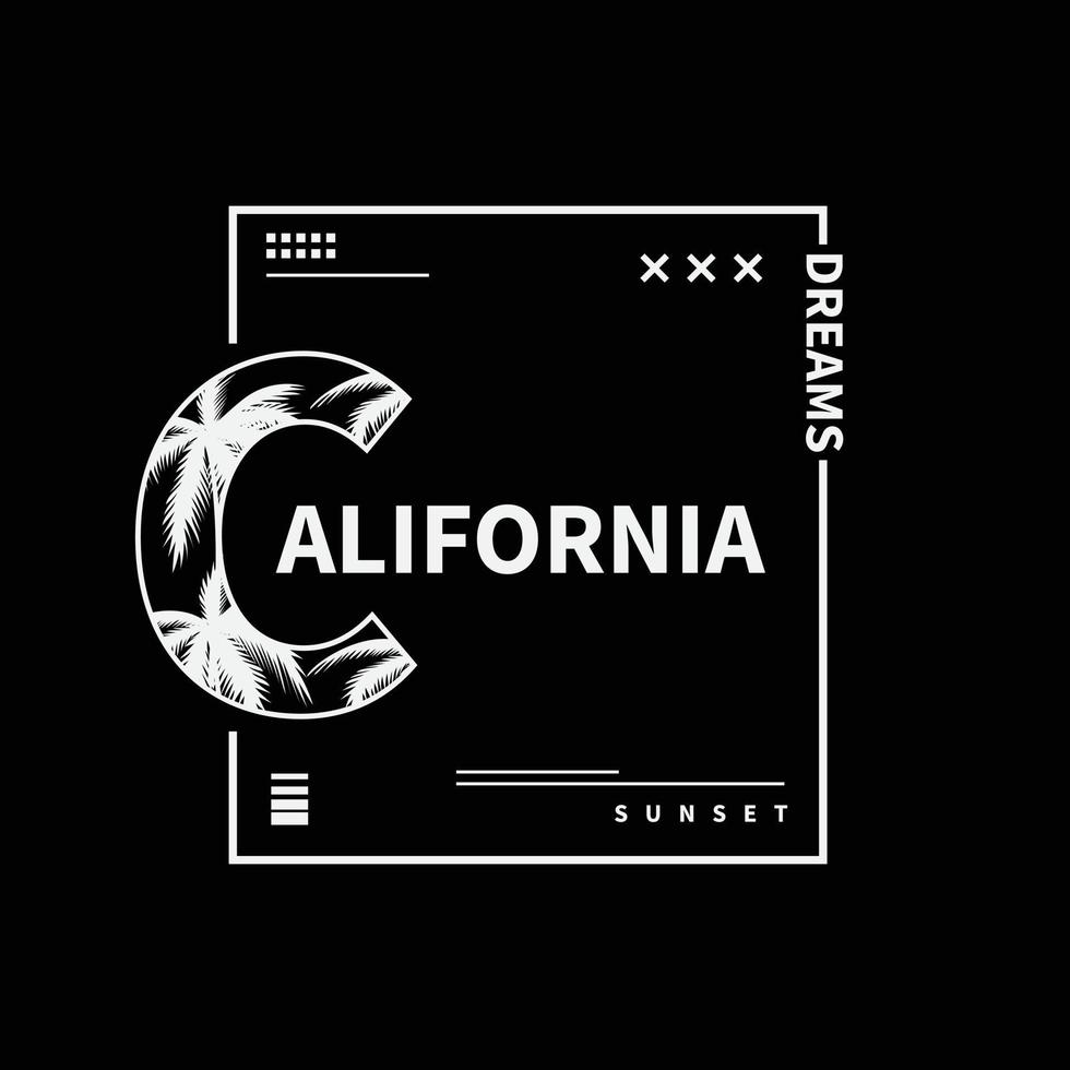 tipografía de ilustración de california. perfecto para el diseño de camisetas vector