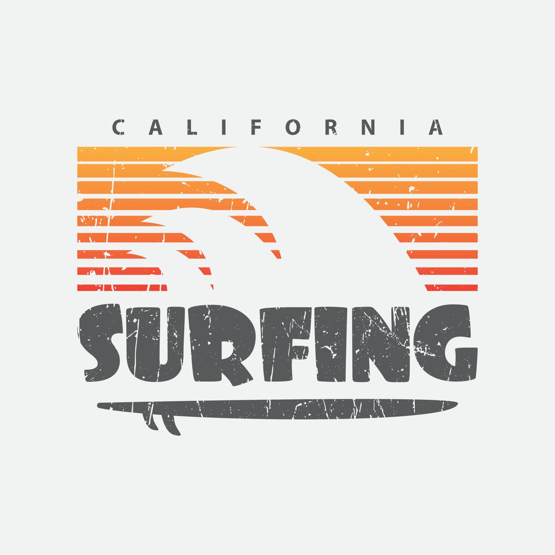 California surfing summer beach illustration typography. perfect for t ...