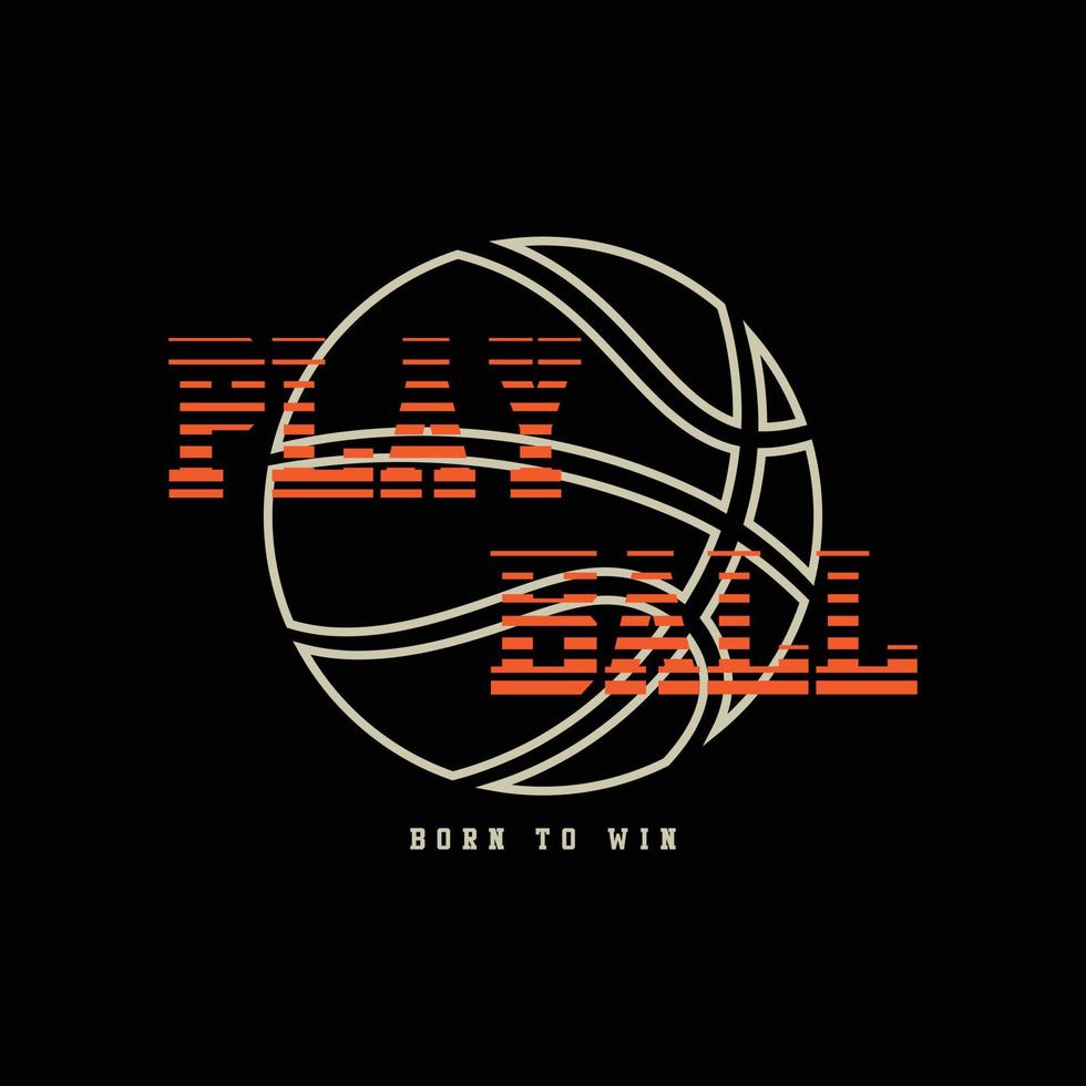 tipografía de ilustración de baloncesto. perfecto para el diseño de camisetas vector