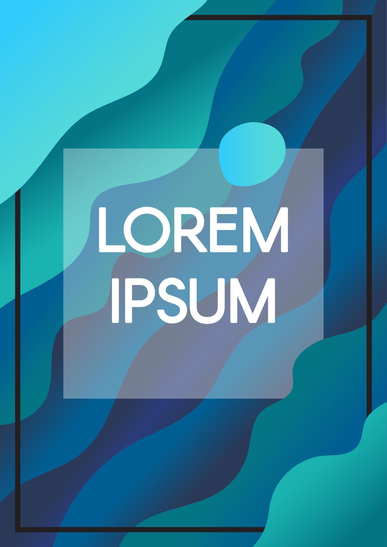 Abstract fluid waves blue background with frame 12799331 Vector Art at