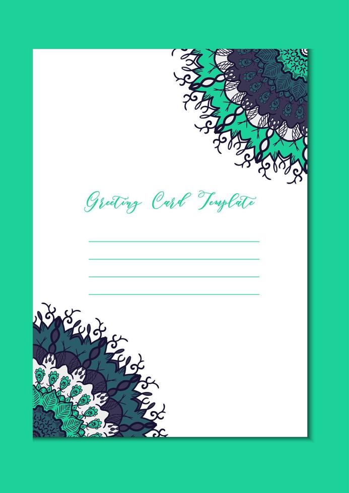Mandala oriental template card vector