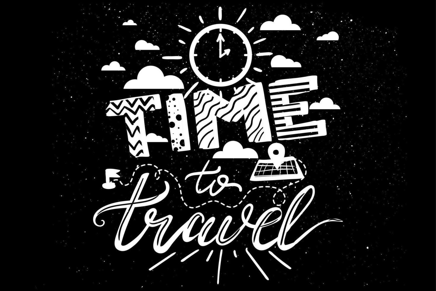 White Hipster Overlay With Quote Time To Travel vector