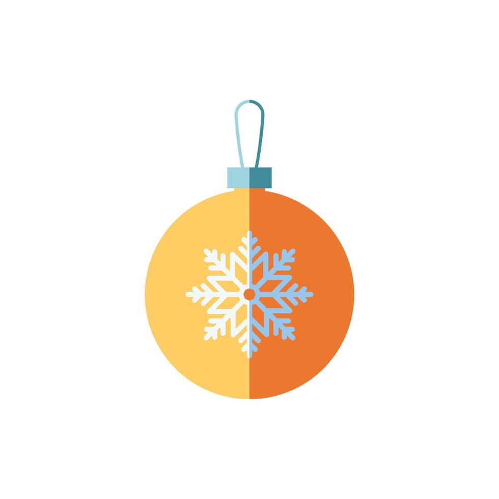 New year, Christmas, holiday concept. Vector flat illustration of Christmas bauble for web sites, apps, adverts, books, shops, stores