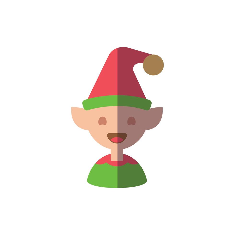 año nuevo, navidad, concepto de vacaciones. ilustración vectorial plana de duende navideño para sitios web, aplicaciones, anuncios, libros, tiendas, tiendas vector