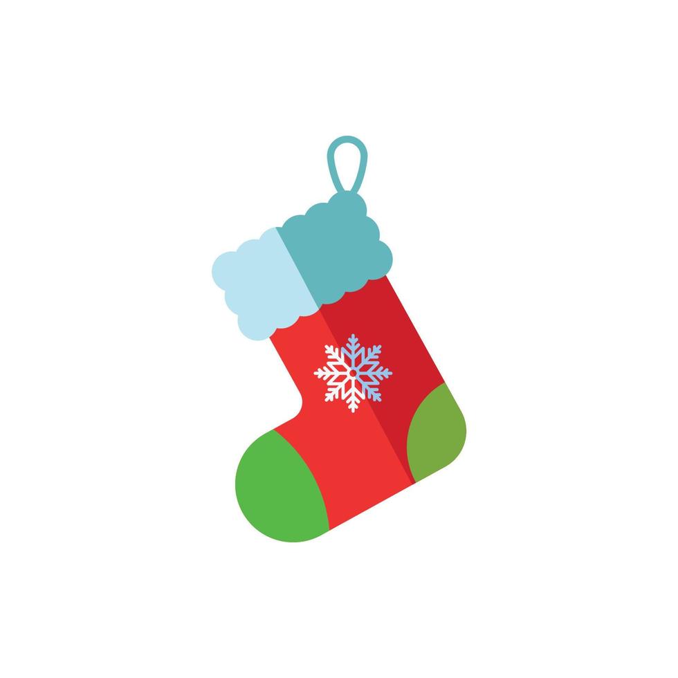 New year, Christmas, holiday concept. Vector flat illustration of Christmas sock for web sites, apps, adverts, books, shops, stores