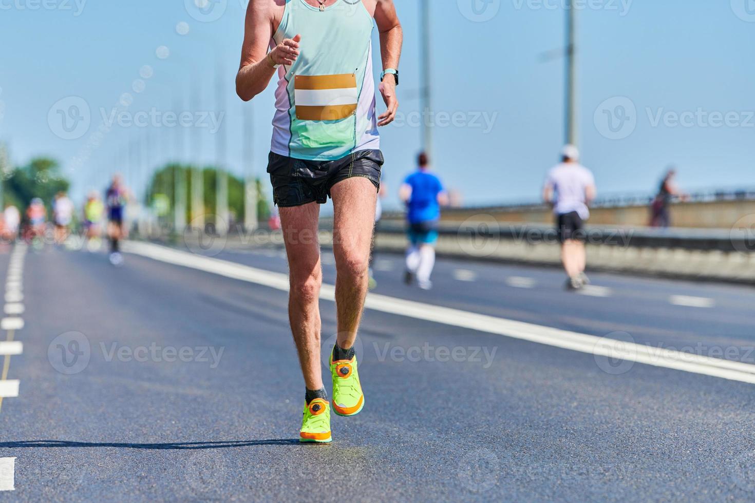 Running man on road photo