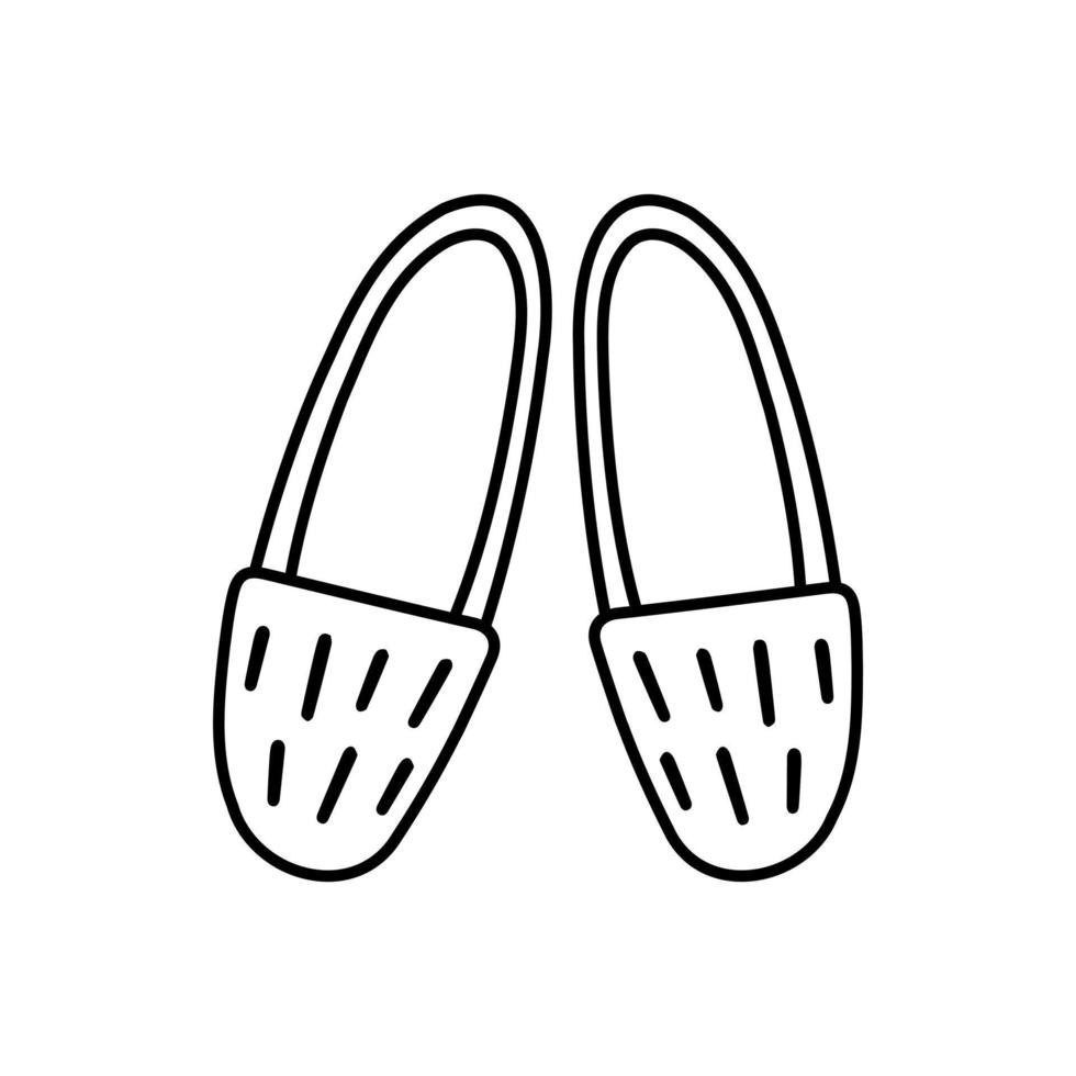 Lindas pantuflas cálidas de invierno dibujadas a mano. ilustración vectorial para tarjetas de felicitación, carteles, pegatinas y diseño estacional. vector