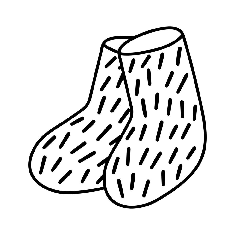 Doodle Russian felt bootes isolated on white background. vector