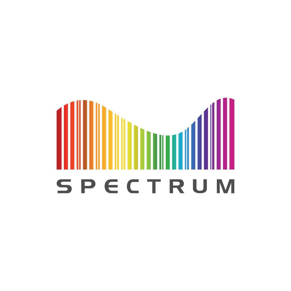 Rainbow Spectrum wave logo vector isolated on white background