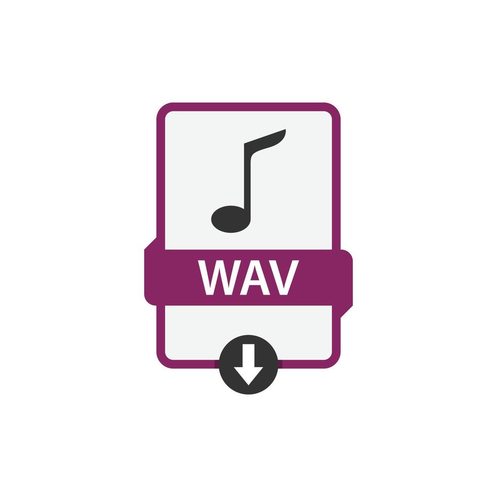 vector de archivo de audio de descarga wav