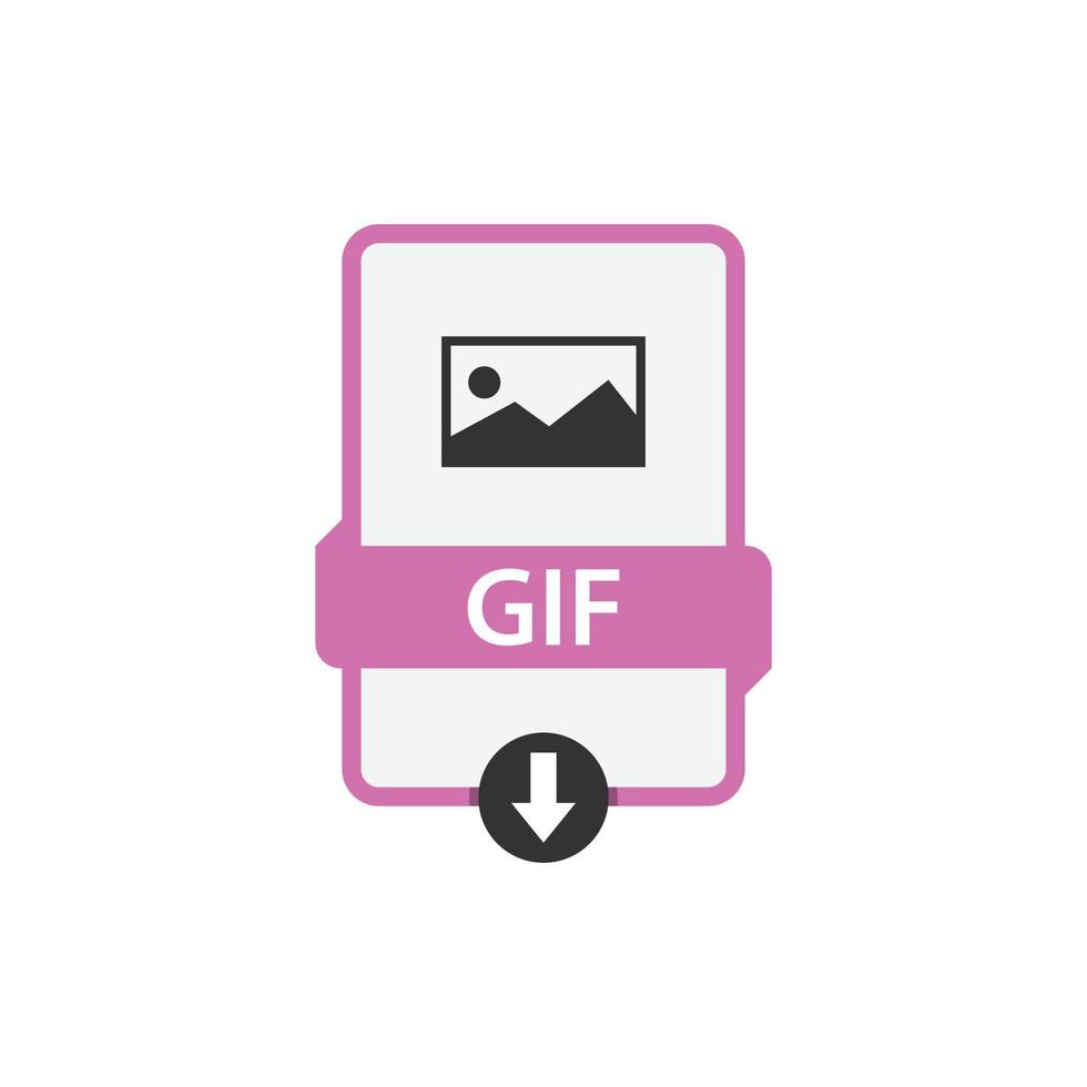 icono de archivo gif vector de diseño plano