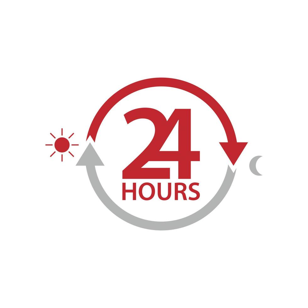 The 24 hours icon design image vector